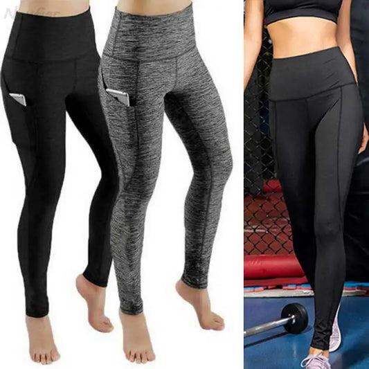 Pantalon Sans couture Gym Compression Tights, avec poche